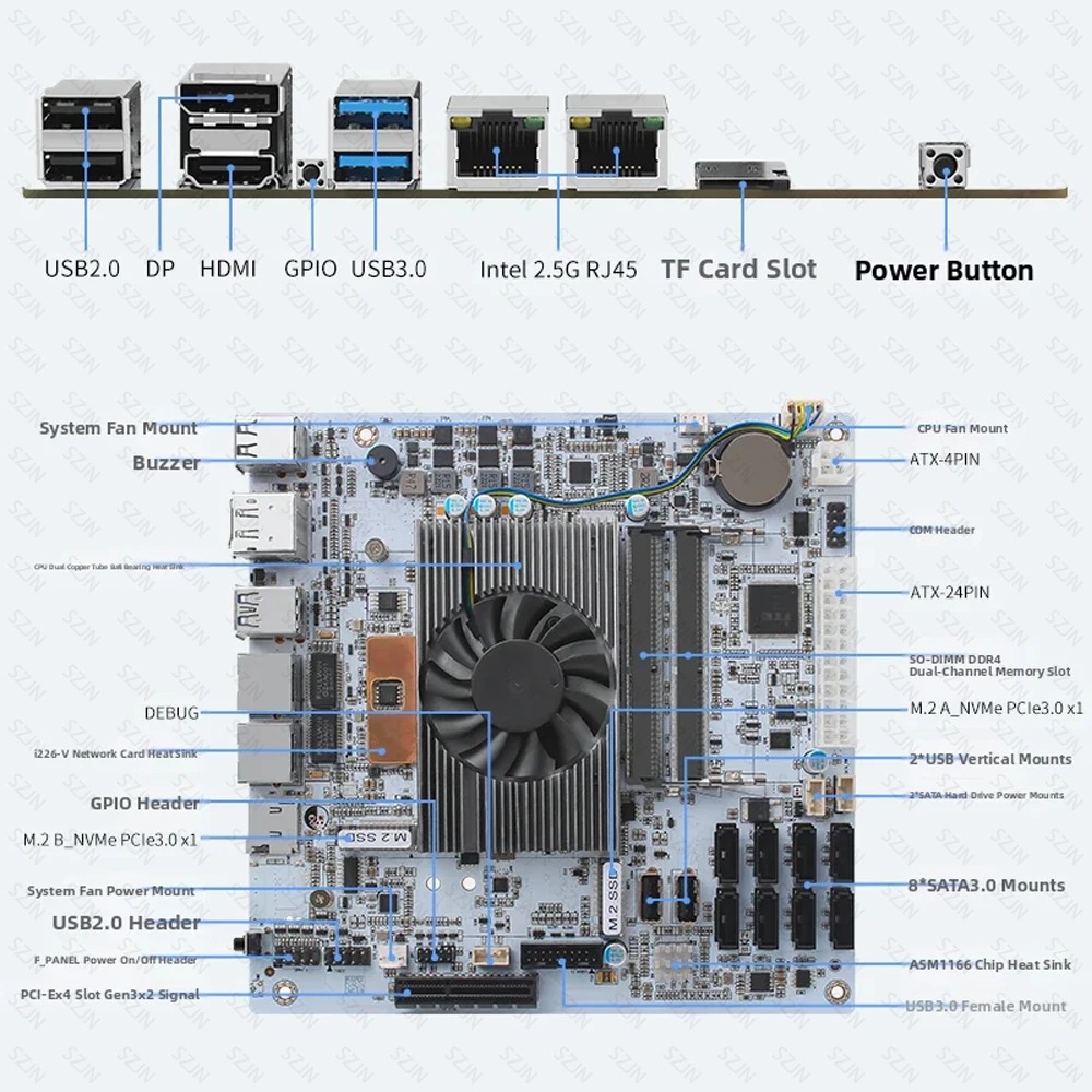 I5-8265U ES 8 SATA NAS Motherb - Mini Itx Dual 2.5G Nas Motherboard recension och pris